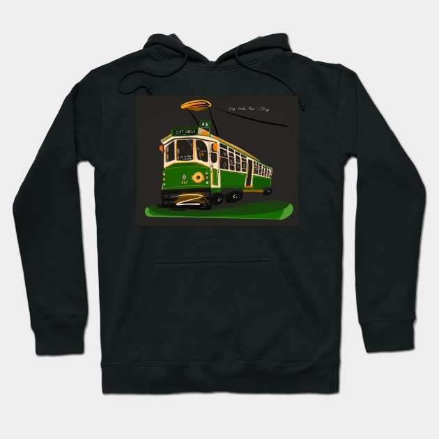 35 City Circle Tram Hoodie by Aaartistlife